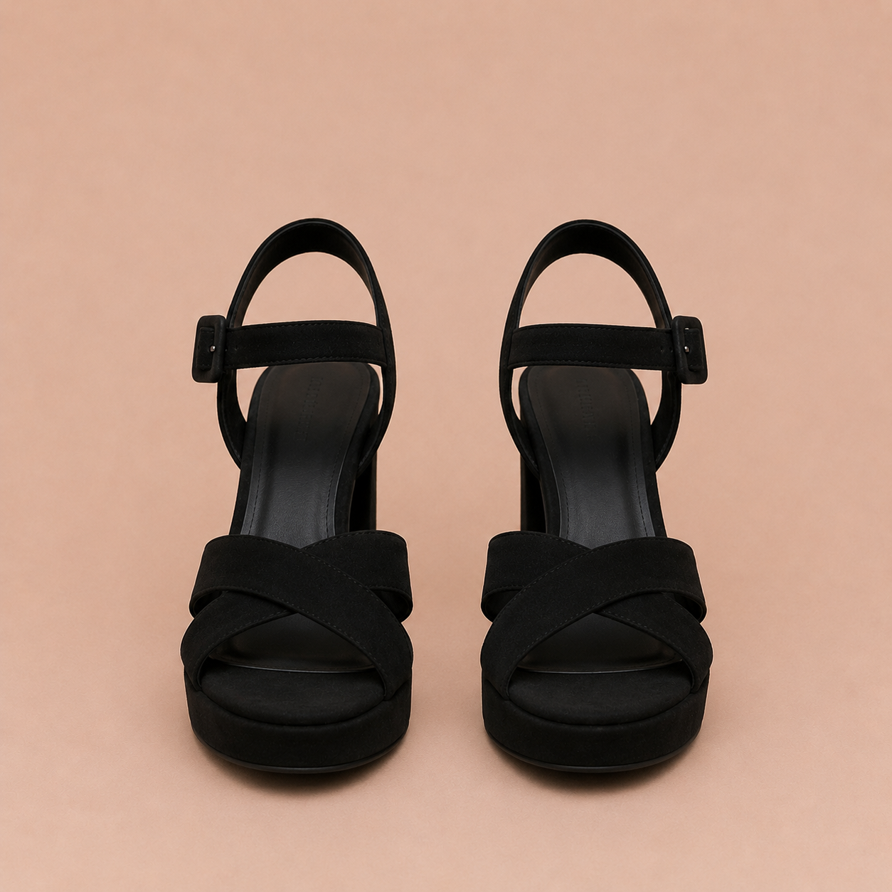 Silvia - Sandalias de tacón ancho con plataforma y tira cruzada