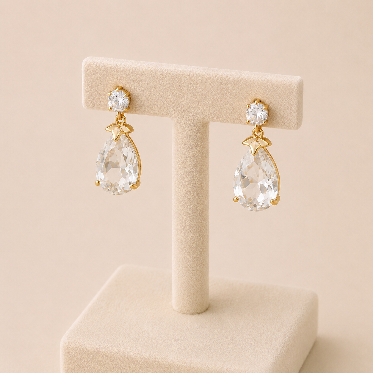 Pendientes con cristal en forma de gota