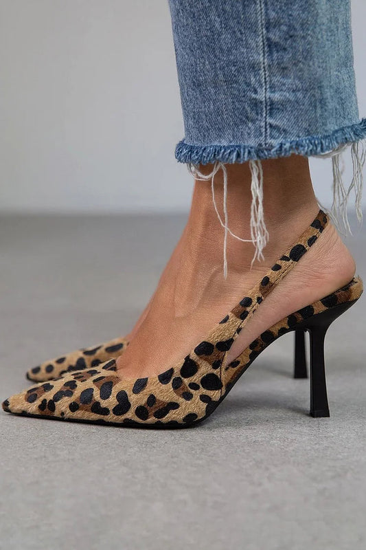 Dulce - Zapatos de tacón D’Orsay con estampado de leopardo