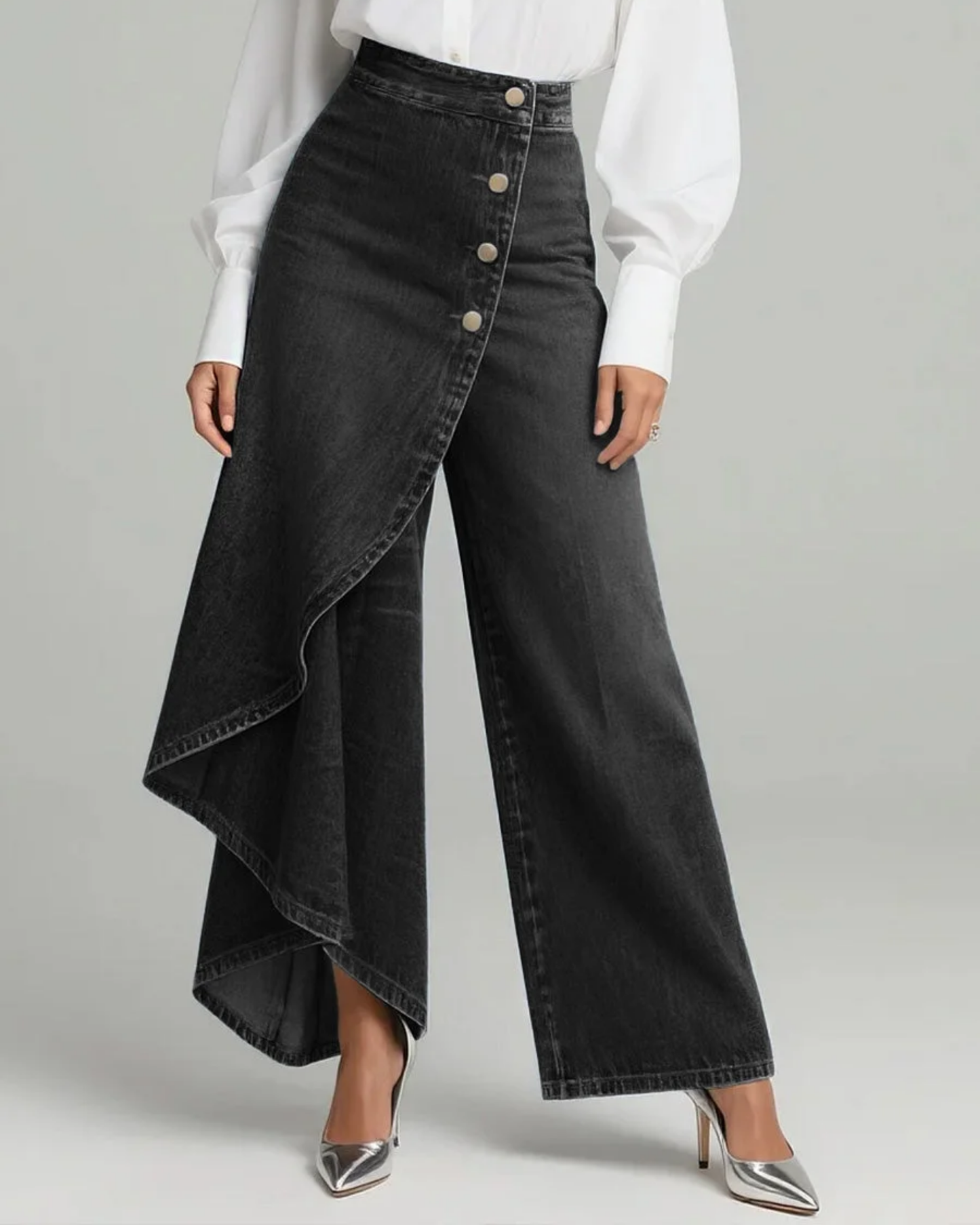 Paloma - Jeans de denim de corte slim con diseño envolvente