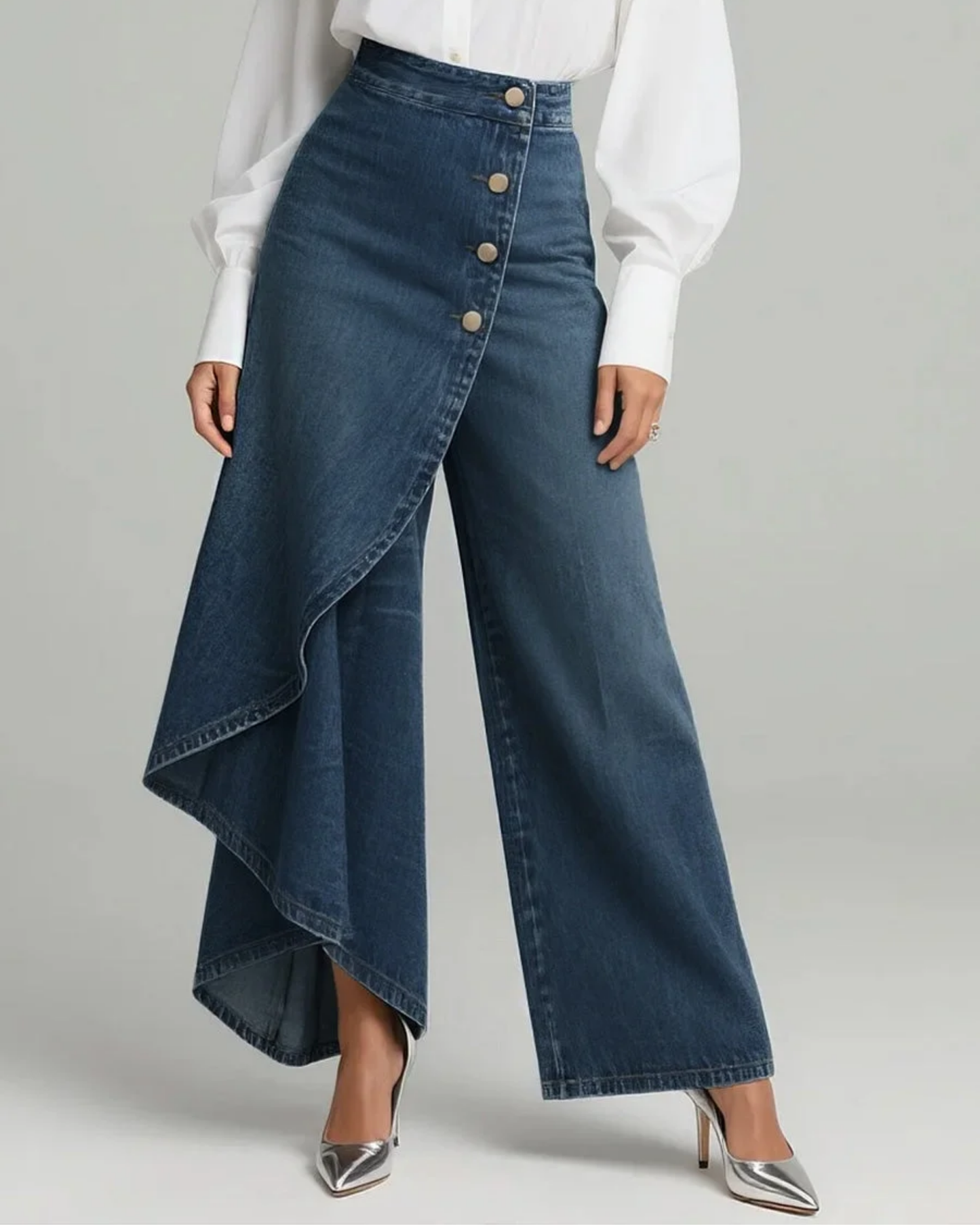 Paloma - Jeans de denim de corte slim con diseño envolvente