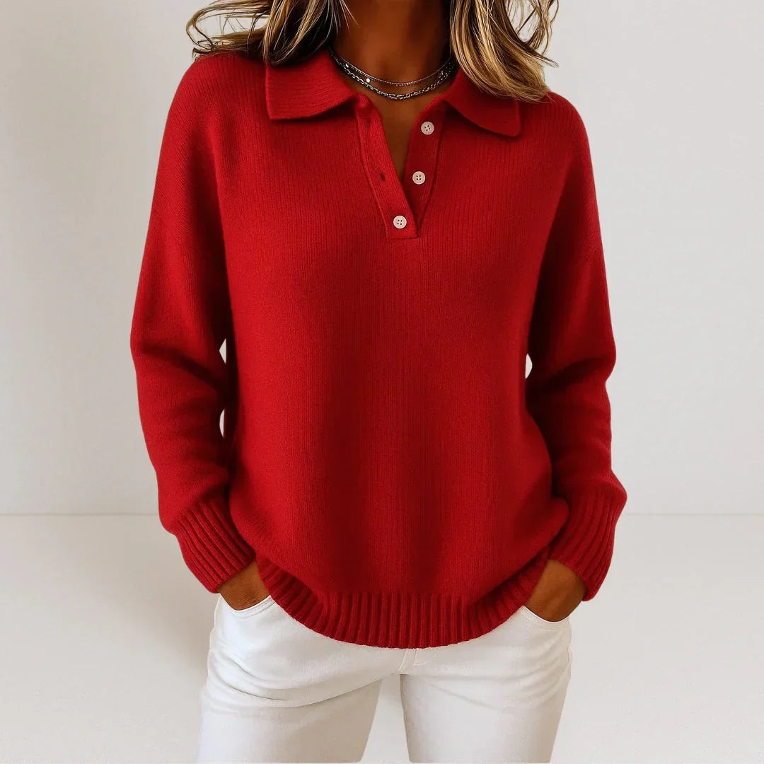 Suave jersey de punto con cuello