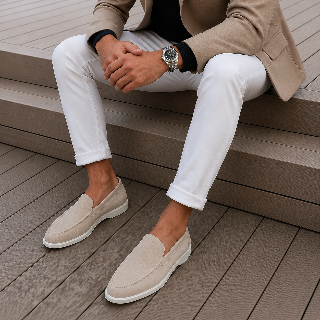 Mocasines de ante