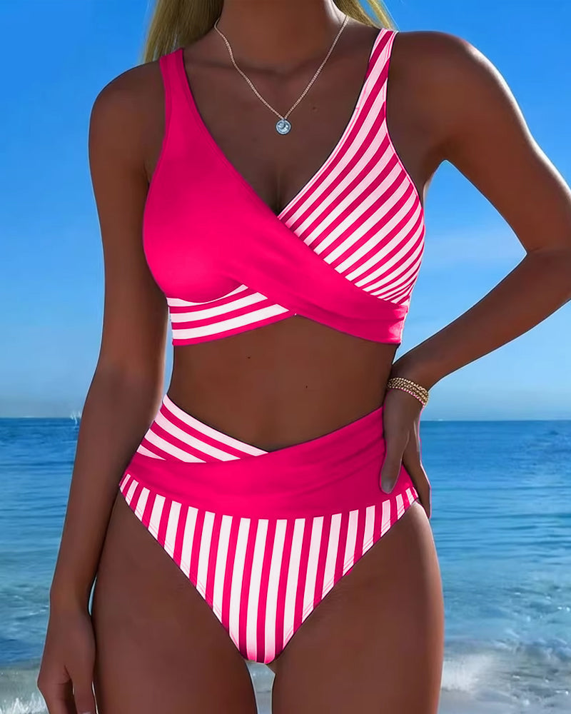 Bikini cruzado a rayas