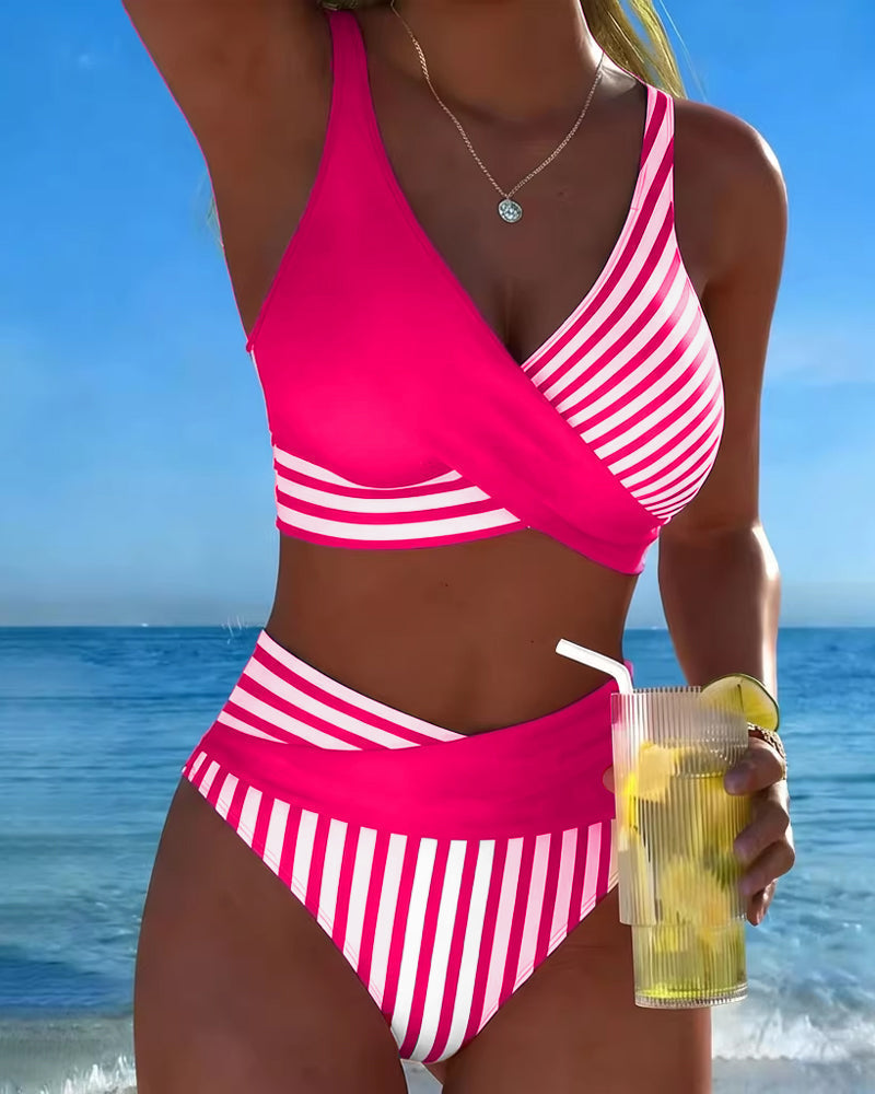 Bikini cruzado a rayas