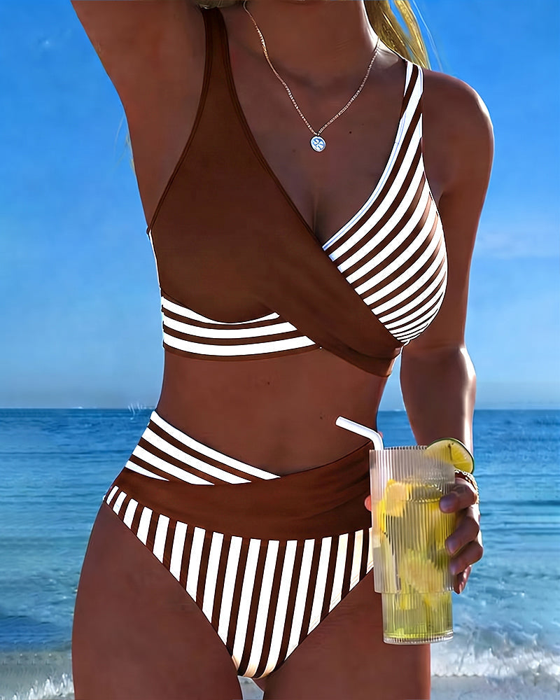 Bikini cruzado a rayas