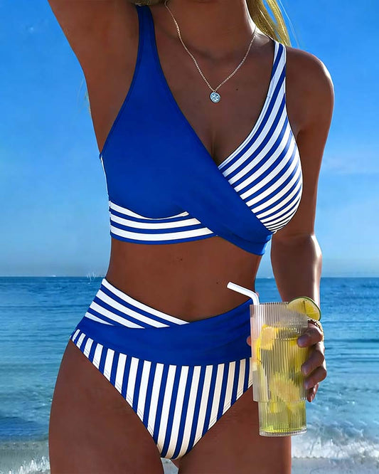 Bikini cruzado a rayas