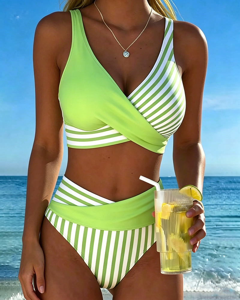 Bikini cruzado a rayas
