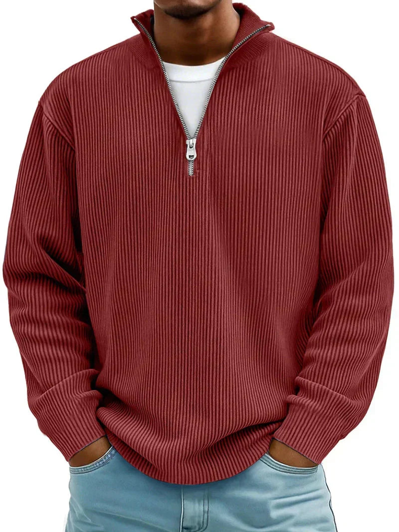Jonathan - Jersey de manga larga y media cremallera para hombre