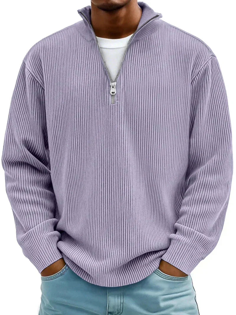 Jonathan - Jersey de manga larga y media cremallera para hombre