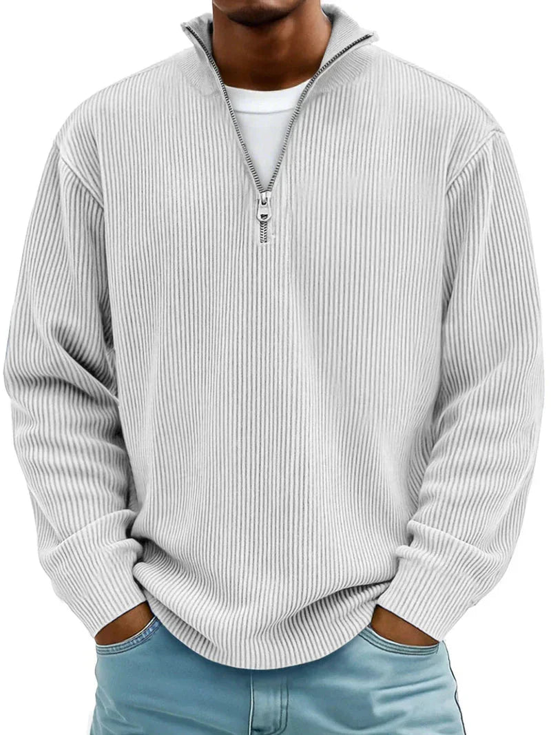 Jonathan - Jersey de manga larga y media cremallera para hombre