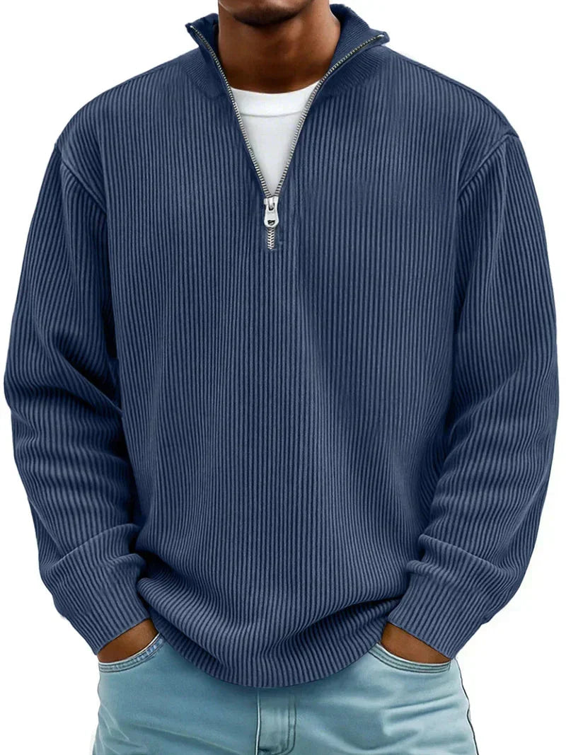 Jonathan - Jersey de manga larga y media cremallera para hombre