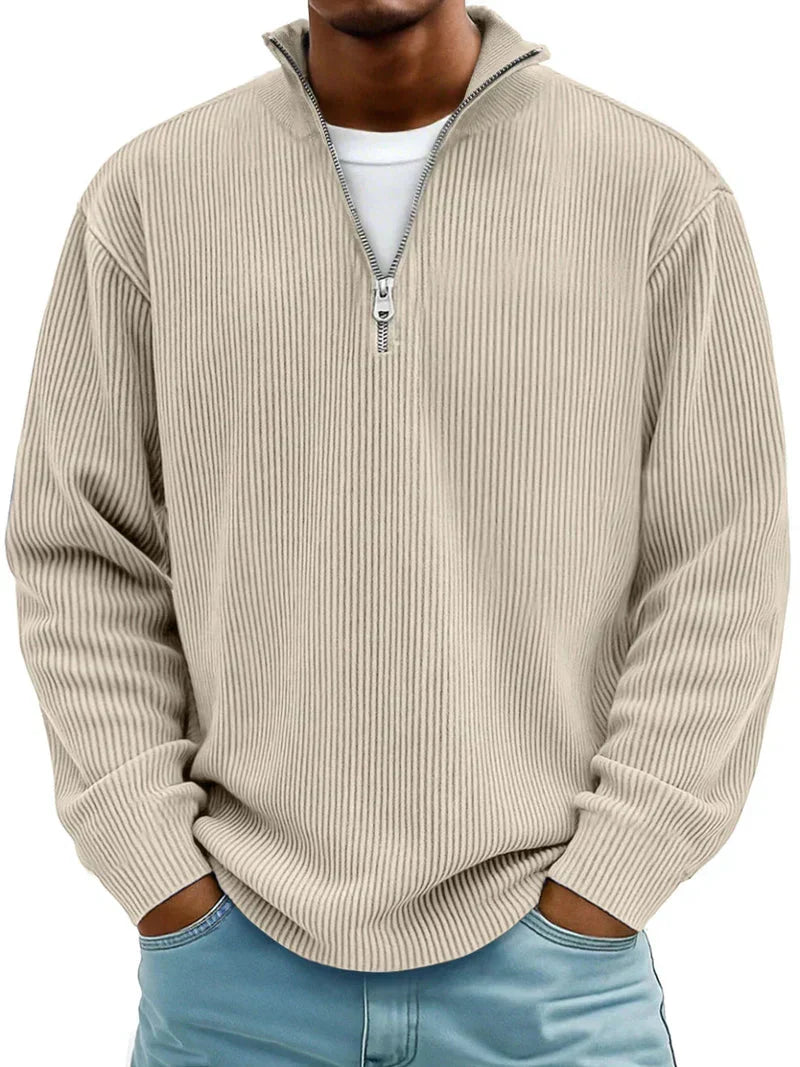 Jonathan - Jersey de manga larga y media cremallera para hombre