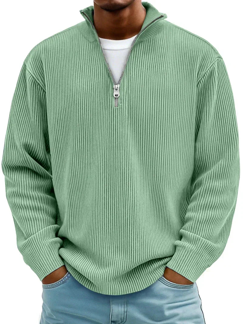 Jonathan - Jersey de manga larga y media cremallera para hombre