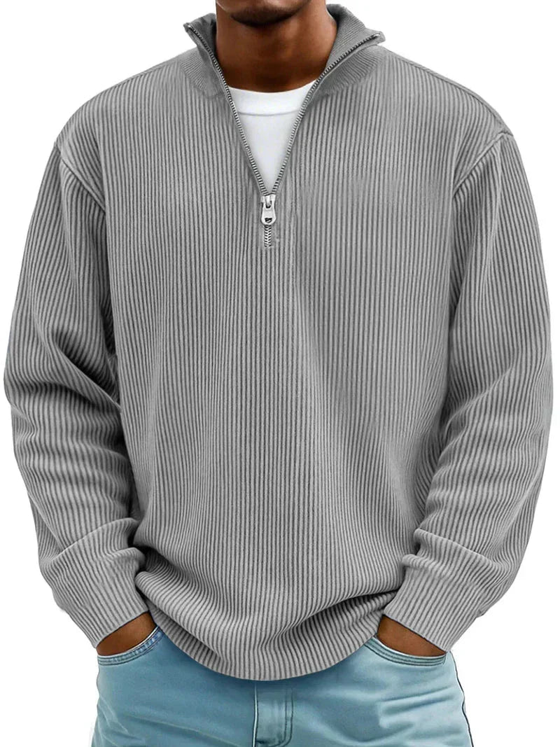 Jonathan - Jersey de manga larga y media cremallera para hombre