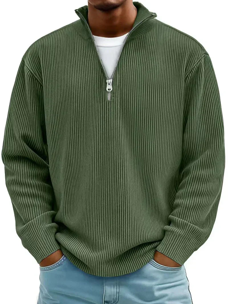 Jonathan - Jersey de manga larga y media cremallera para hombre