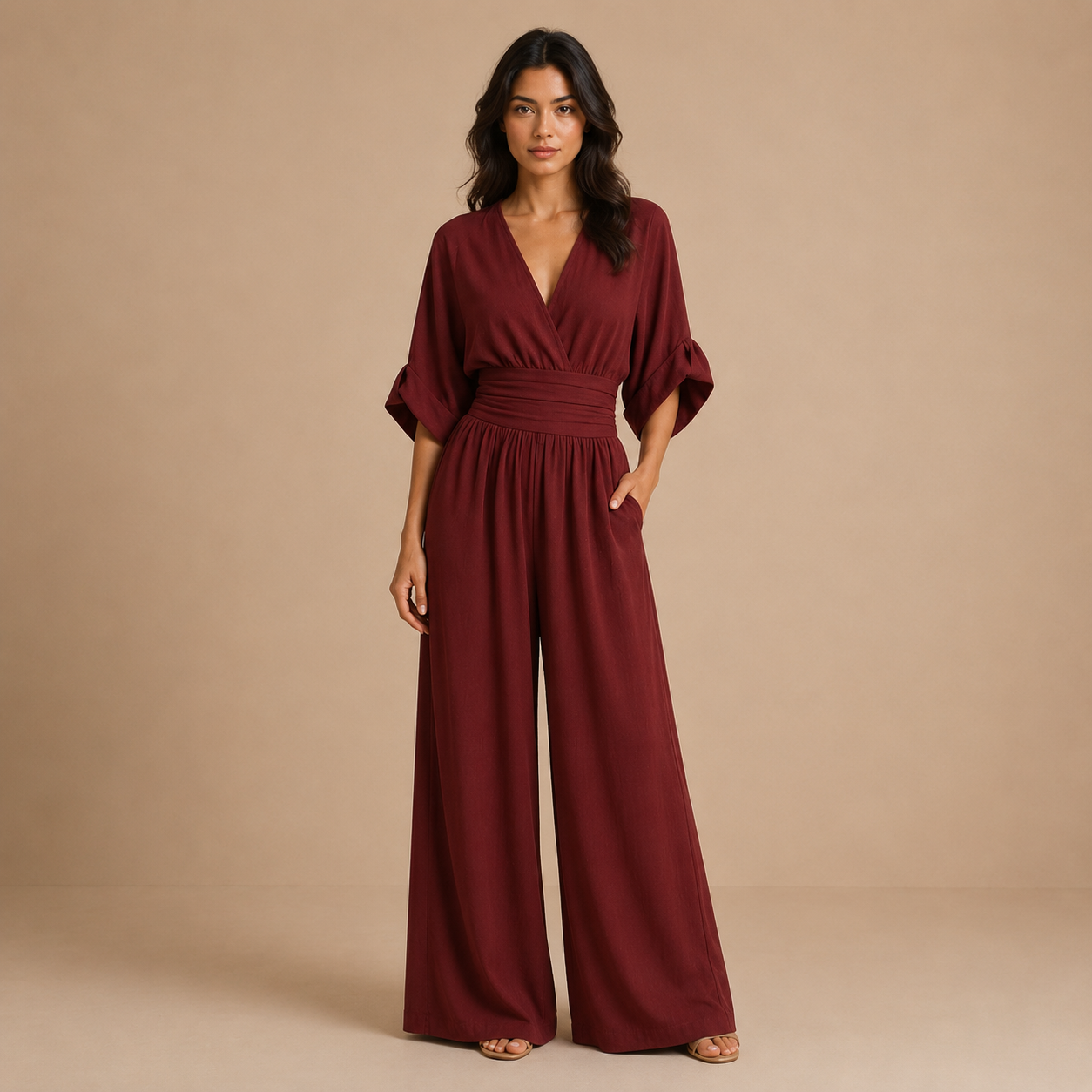 Camila - Mono elegante con escote en V