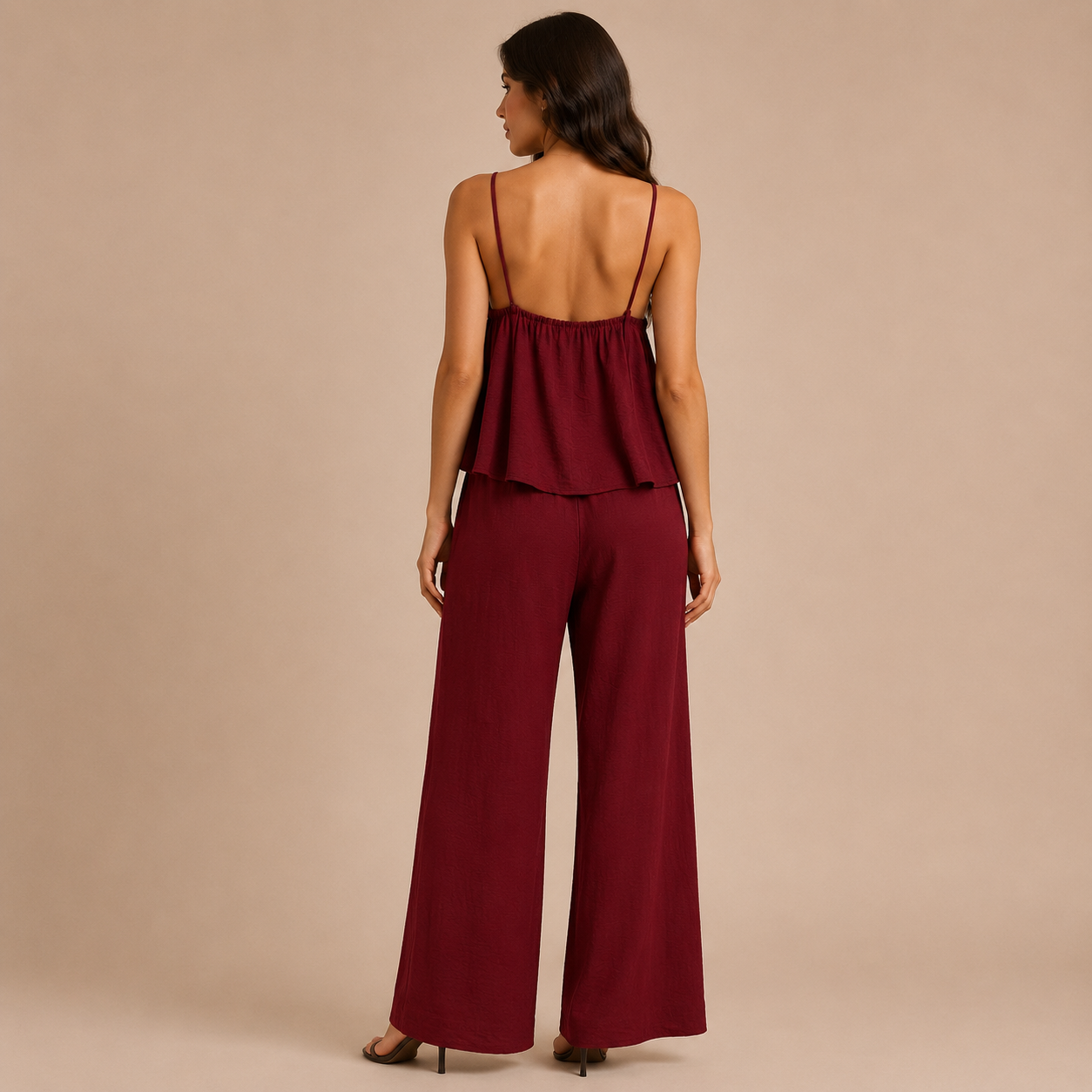 Cecilia - Conjunto top tirantes escotado y pantalón palazzo