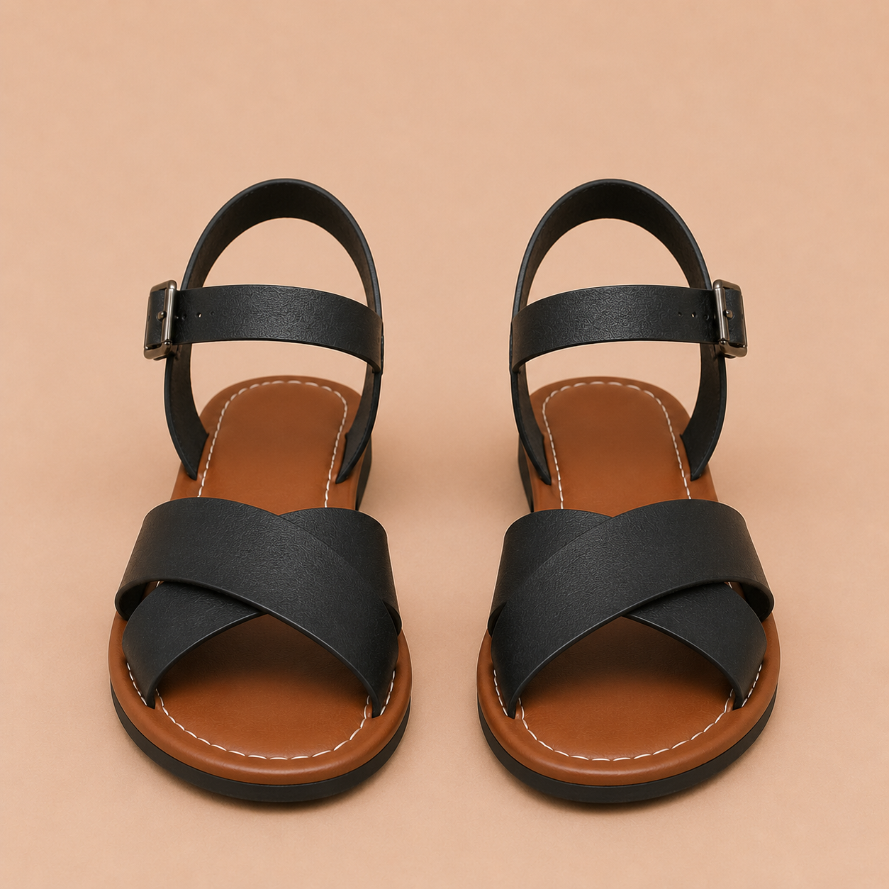 Teresa - Sandalias planas con tiras cruzadas