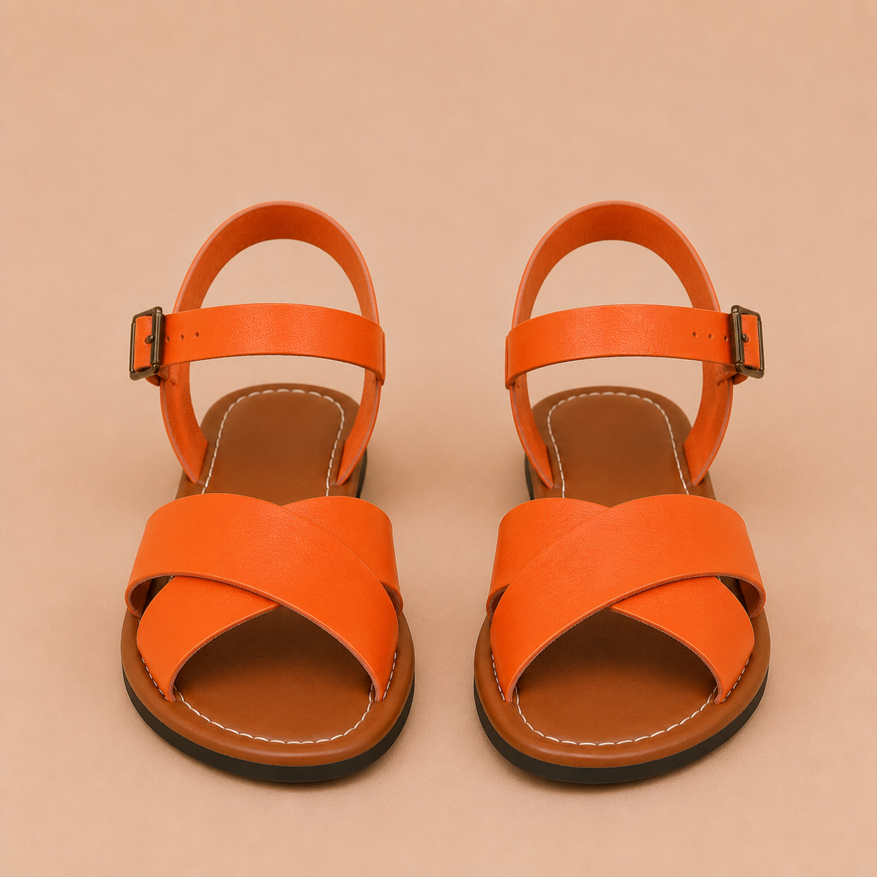 Teresa - Sandalias planas con tiras cruzadas
