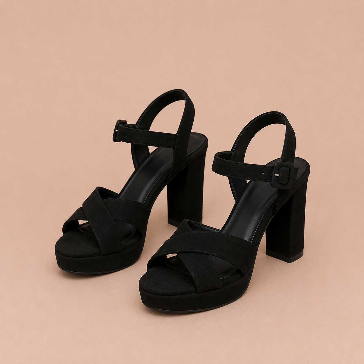 Silvia - Sandalias de tacón ancho con plataforma y tira cruzada