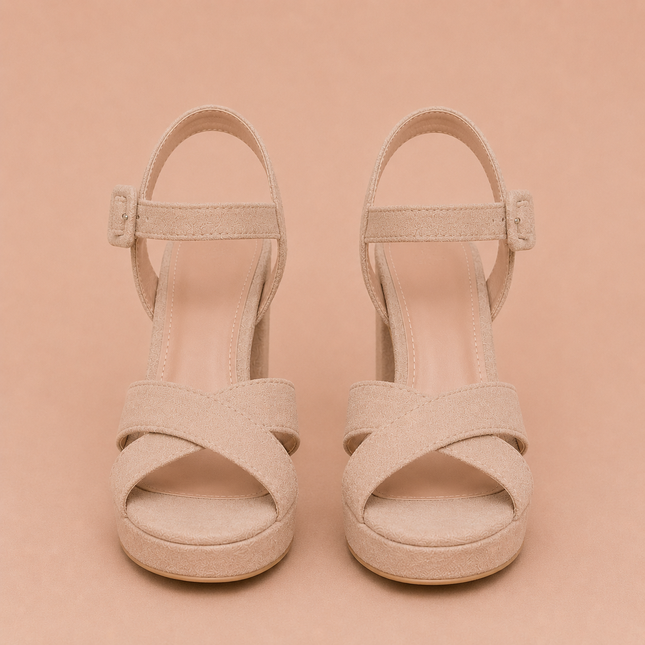 Silvia - Sandalias de tacón ancho con plataforma y tira cruzada
