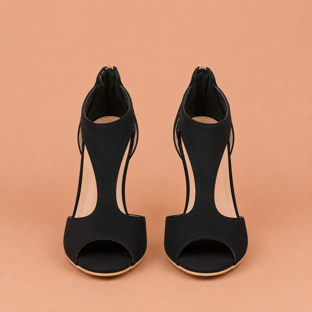 Mónica - Zapatos de tacón medio con corte cut-out y punta abierta
