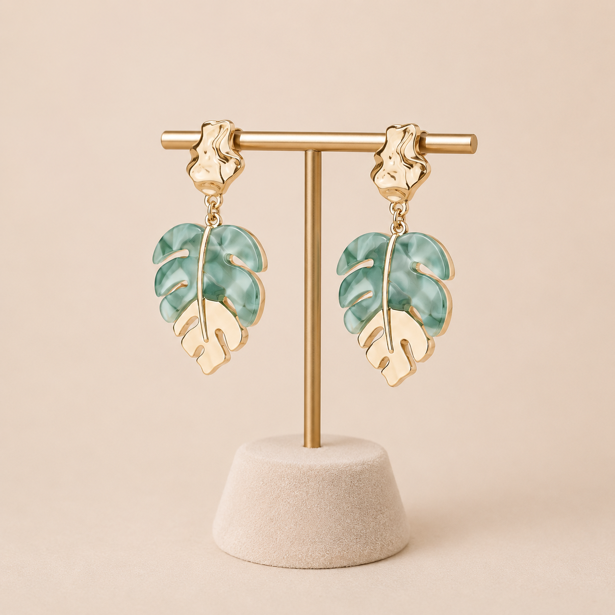 Pendientes Hoja Monstera Tropical Colgante