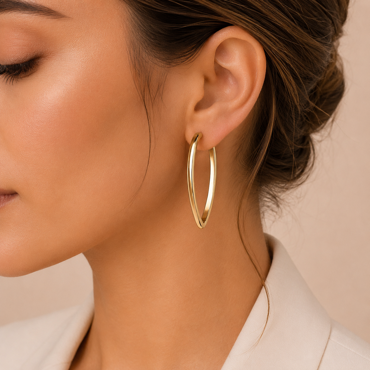 Pendientes Aro Grande Liso Minimalista