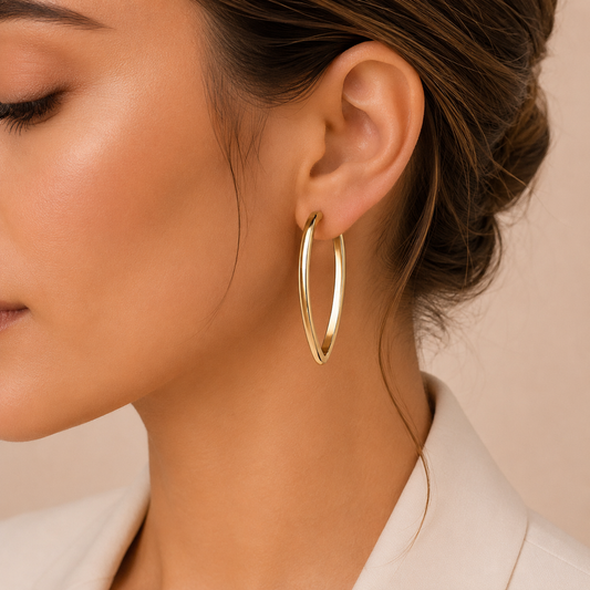 Pendientes Aro Grande Liso Minimalista