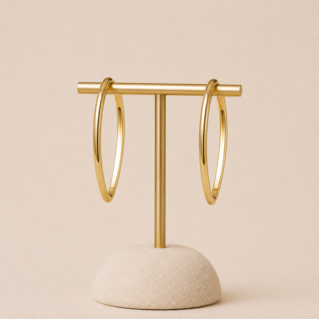 Pendientes Aro Grande Liso Minimalista