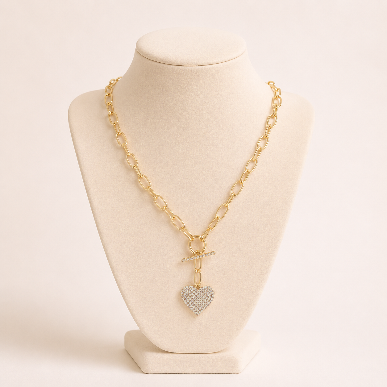 Colgar con corazón brillante