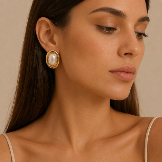 Pendientes dorados ovalados