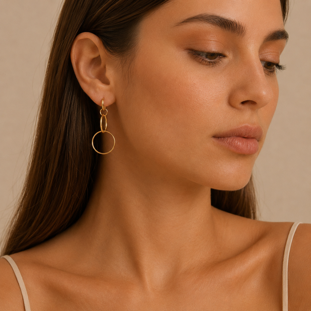Pendientes de aros dorados