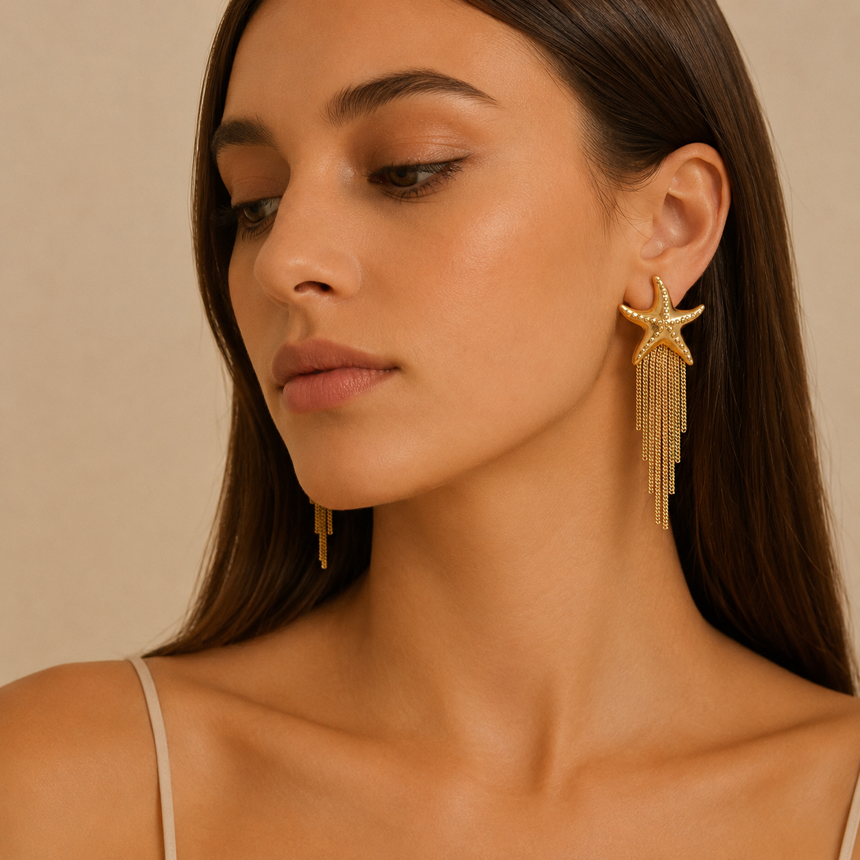 Pendientes con estrella dorada
