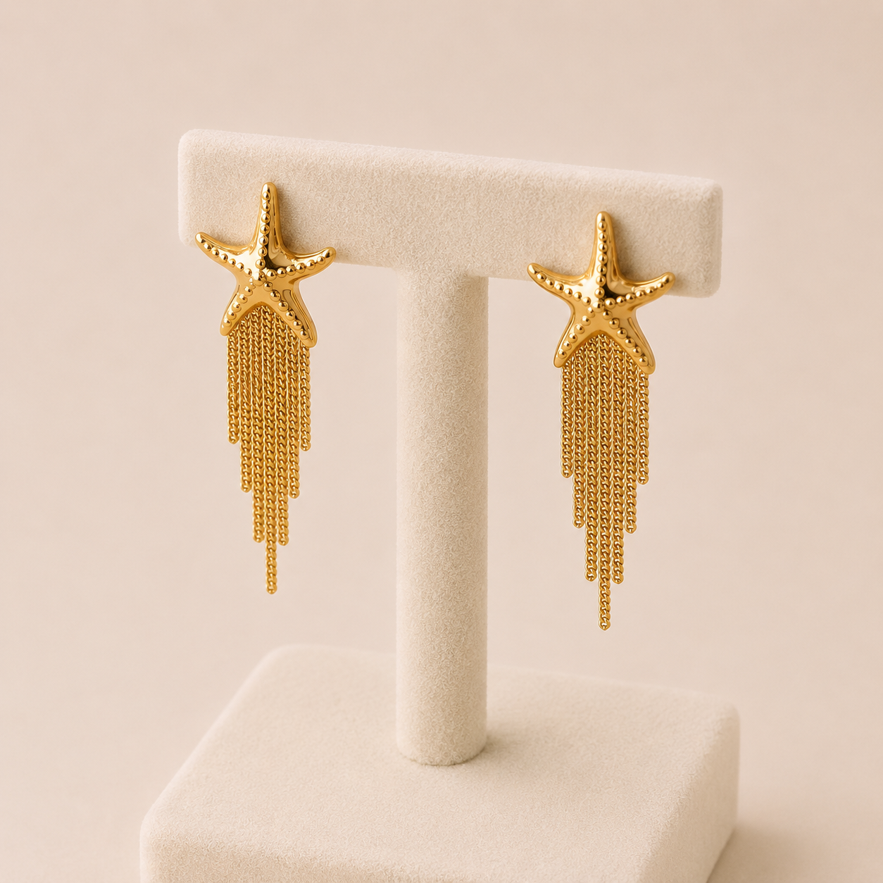 Pendientes con estrella dorada
