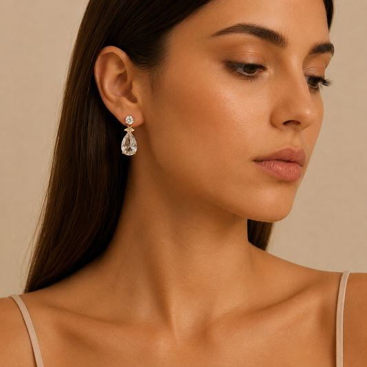 Pendientes con cristal en forma de gota