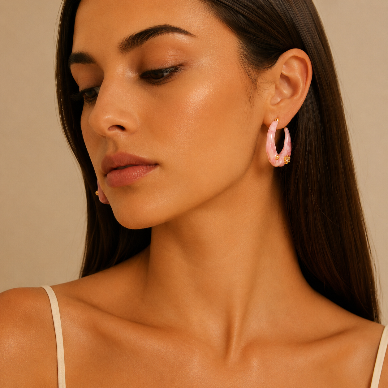 Pendientes de aro irregular coloridos