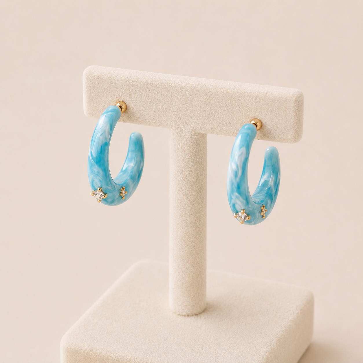 Pendientes de aro irregular coloridos