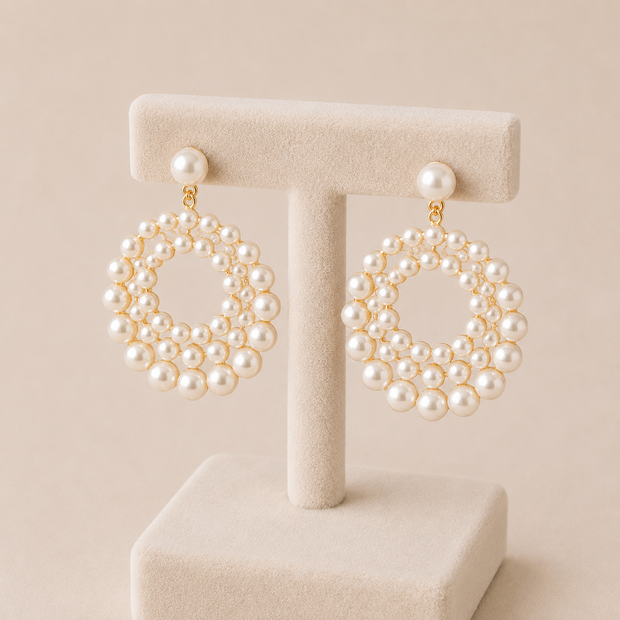Pendientes de aro con perlas