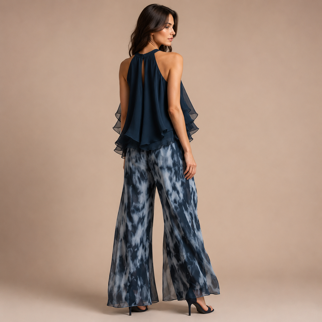 Jimena - conjunto chiffon azul océano