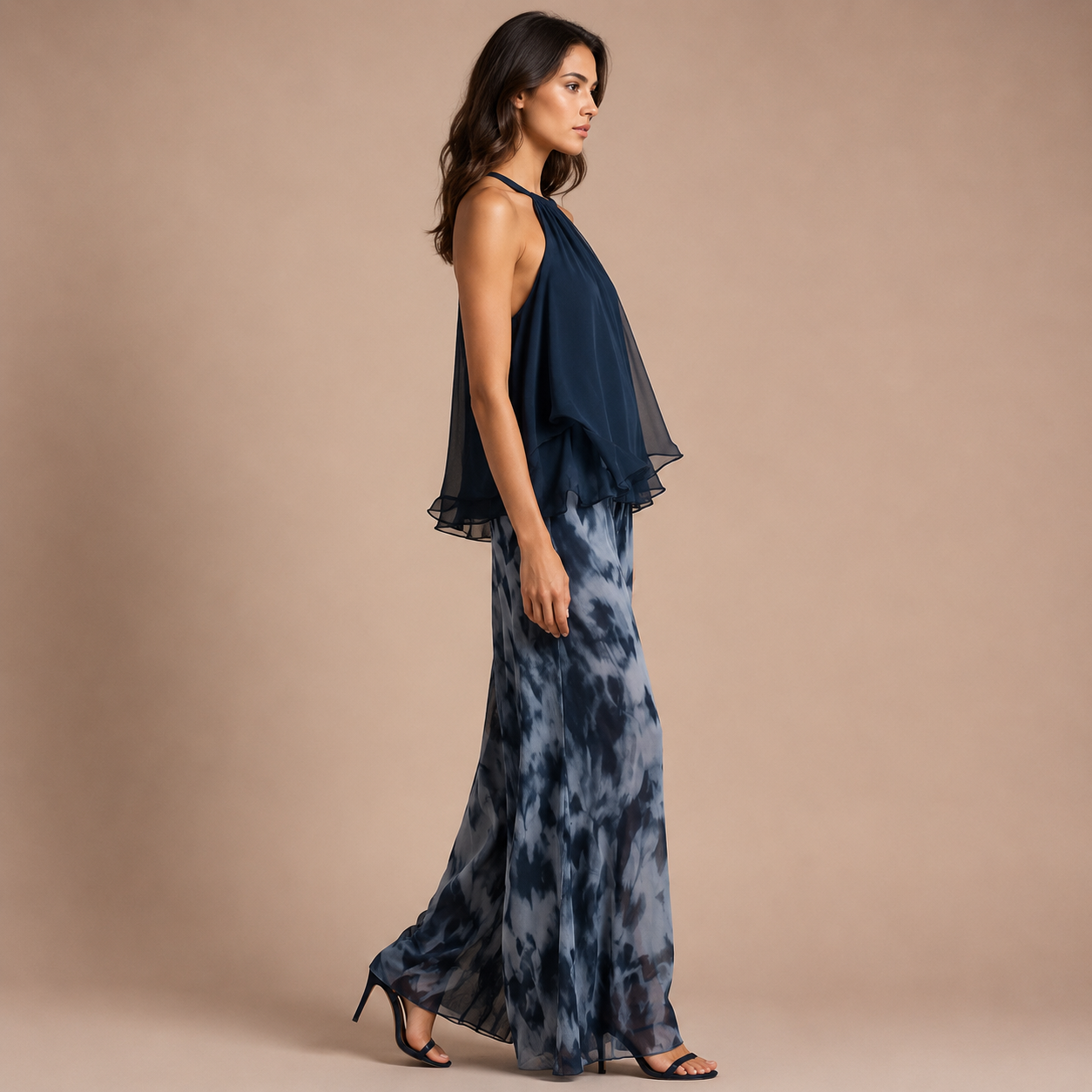 Jimena - conjunto chiffon azul océano