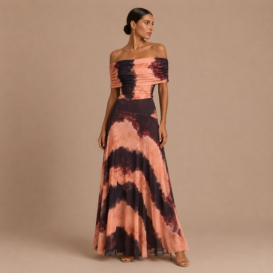 Martina - Vestido Hombros Descubiertos de Caída Fluida