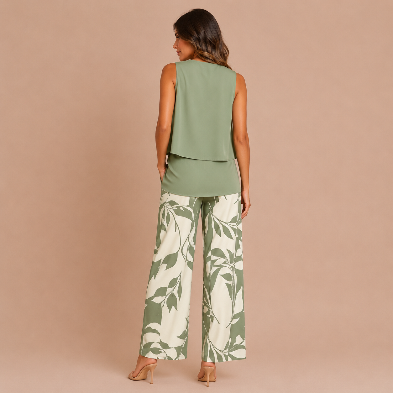 Florencia - Conjunto top asimétrico y pantalón palazzo