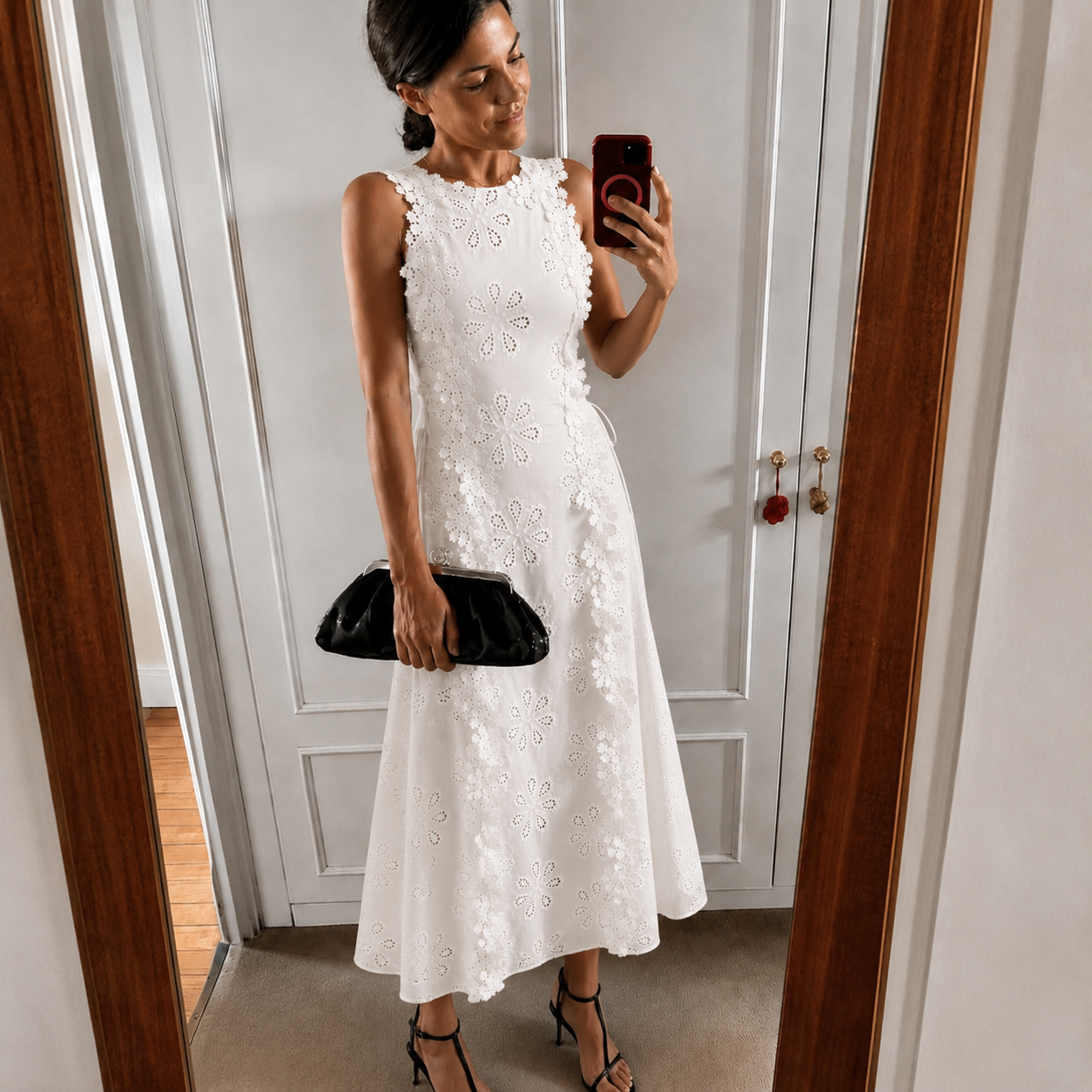 Blanca - Vestido maxi de encaje floral