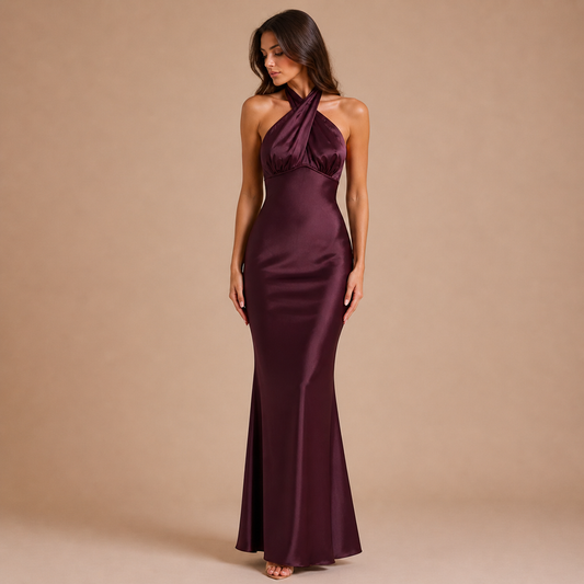 Luciana – vestido ajustado de caída satinada