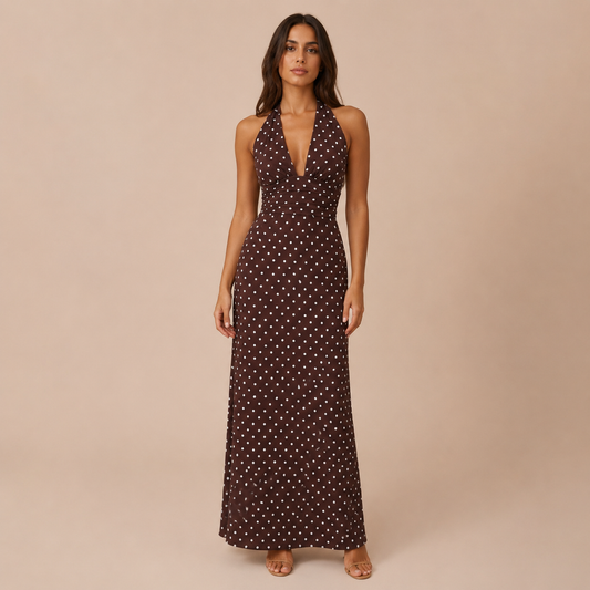 Valeria – vestido largo con escote halter