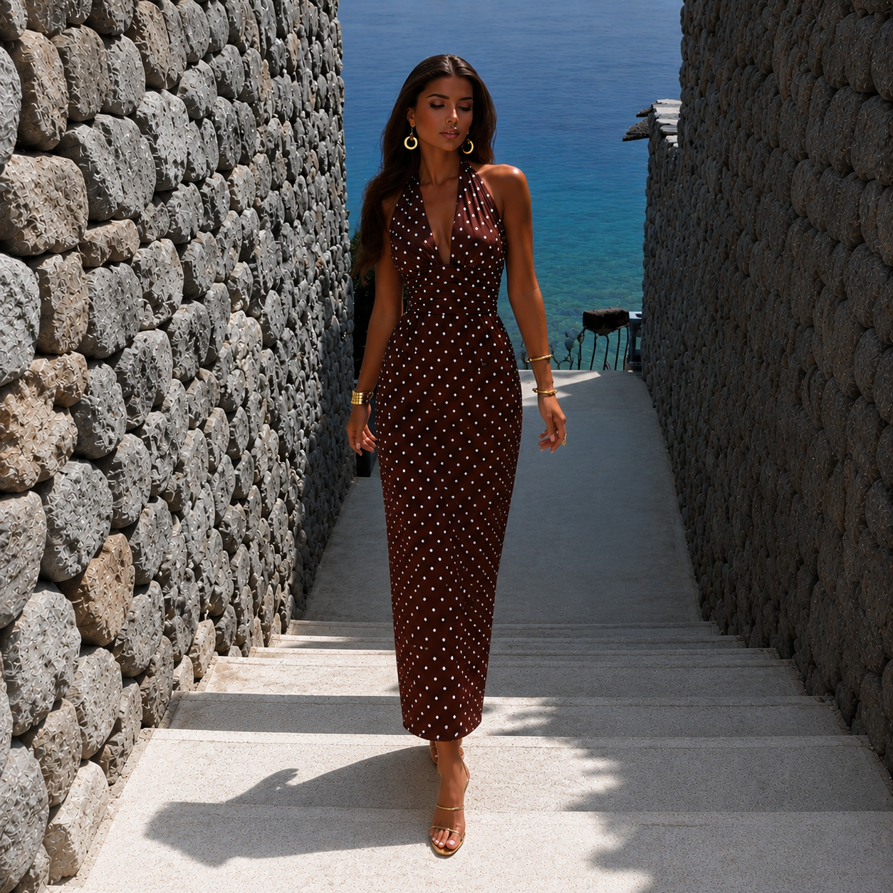 Valeria – vestido largo con escote halter