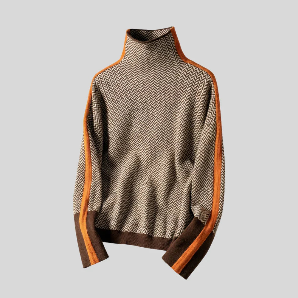 Jersey de cuello alto con rayas