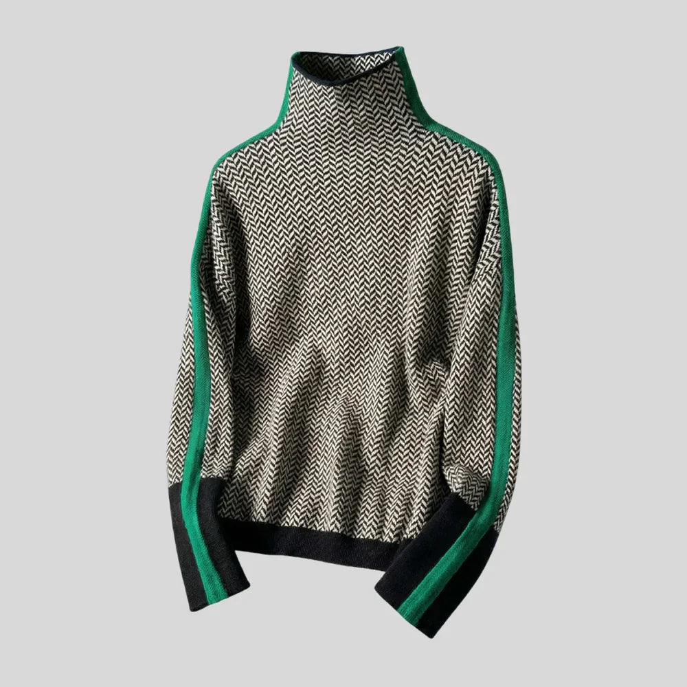 Jersey de cuello alto con rayas